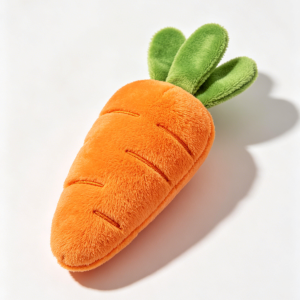 Soft Carrot Plush Pet Toy Squeaky Interactive Chew Toy for Dogs